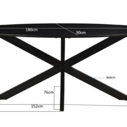 Oslo Oval Black 180 cm