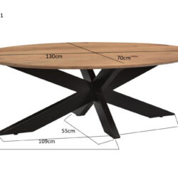 Oslo Oval Acasia 130 cm