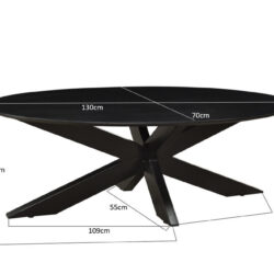 Oslo Oval Black130 cm