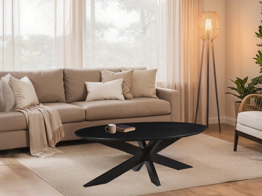 Oslo Oval Black130 cm