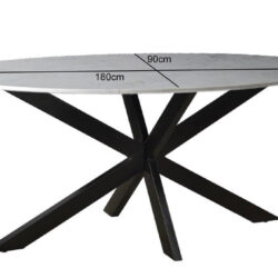 Marble Oval Spider White 180cm