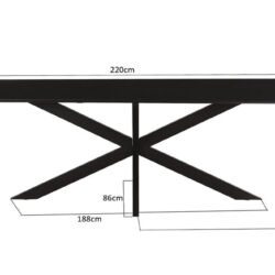 Oslo Spider Black Acasia 220 cm