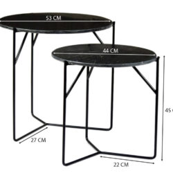 Mason Marble Black/Black Set of 2