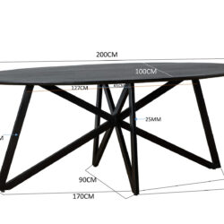 Oslo Black Acasia Web Leg 200cm