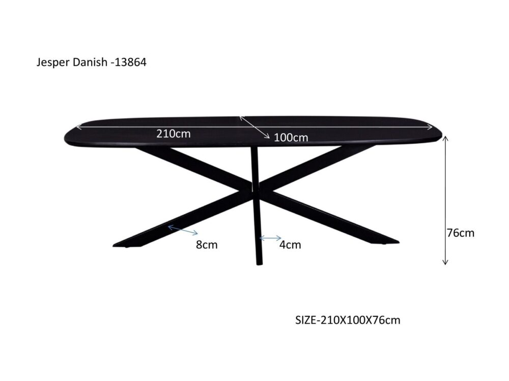 Jesper Danish Oval Black 210cm