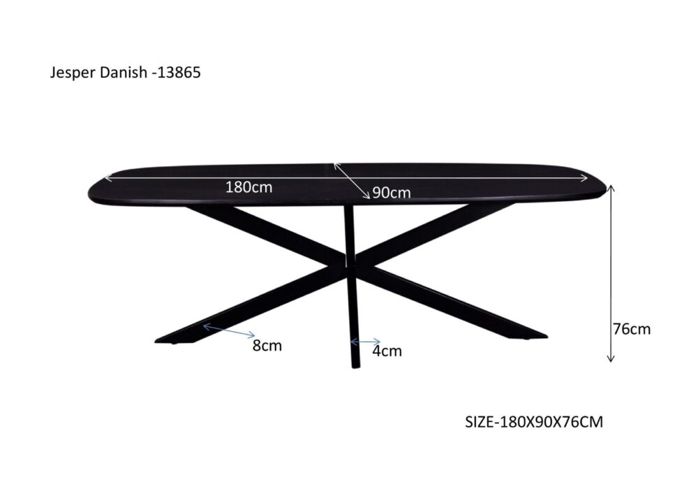 Jesper Danish Oval Black 180cm