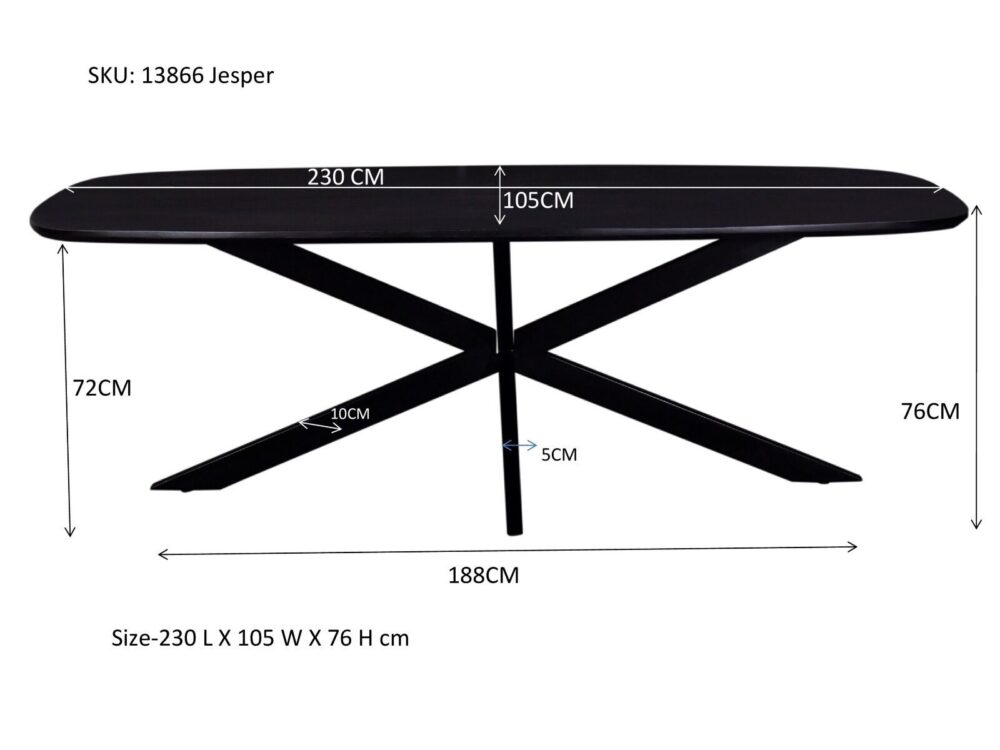 Jesper Danish Oval Black 230cm