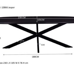 Jesper Danish Oval Black 230cm