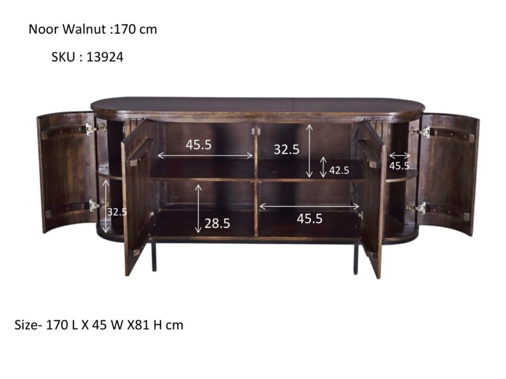 Noor Walnut 170cm