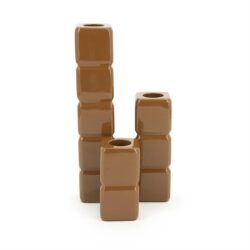 Candle holder Cube – mustard