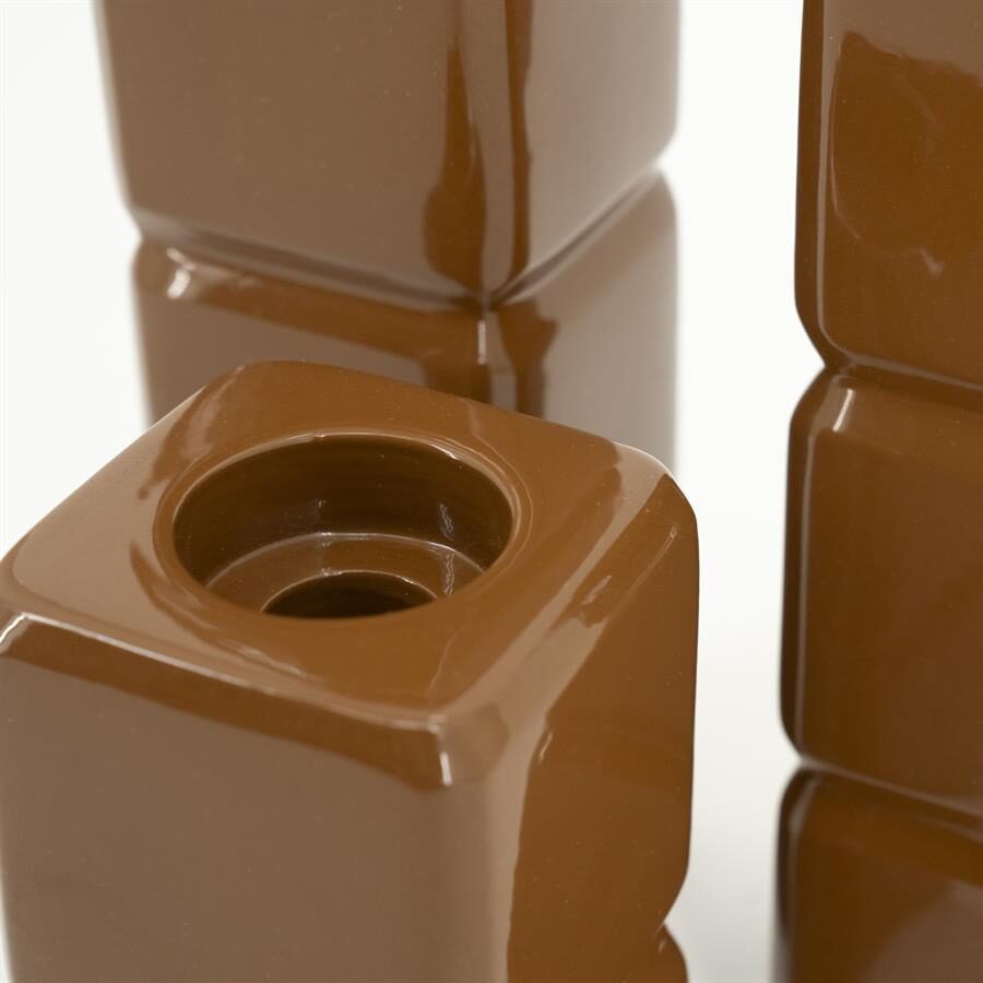 Candle holder Cube – mustard