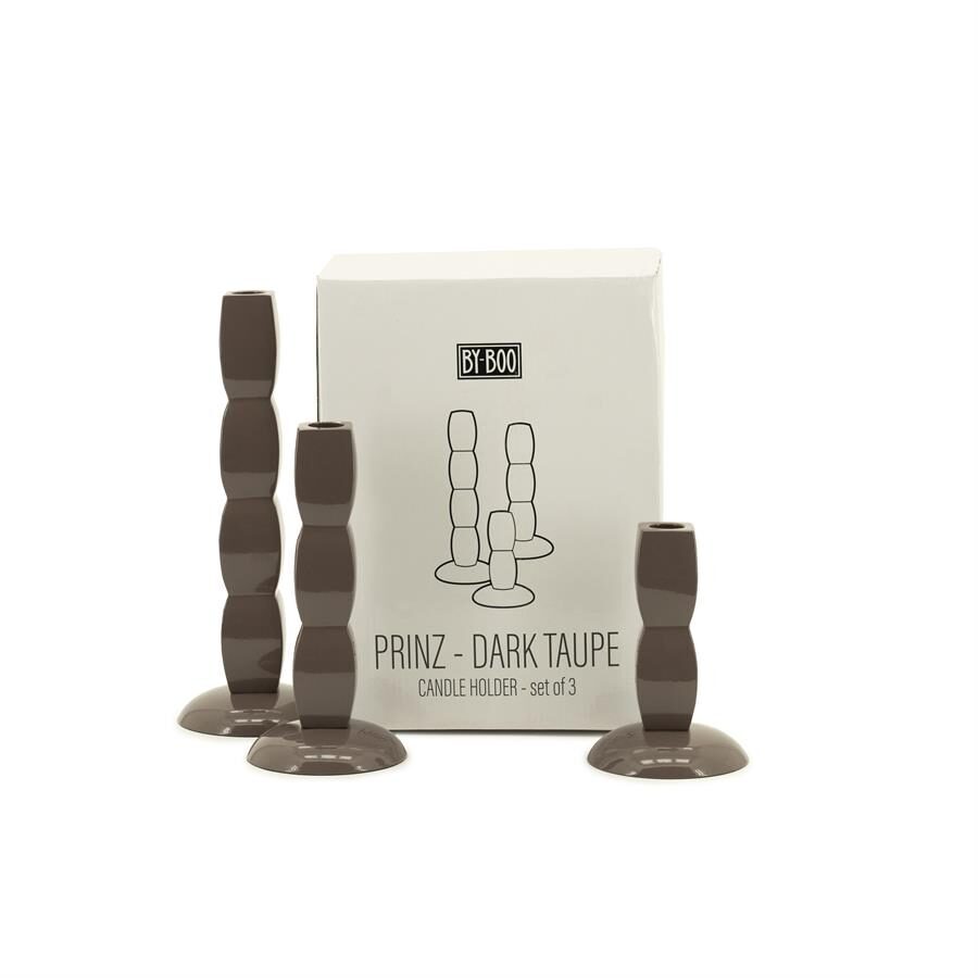 Candle holder Prinz – dark taupe