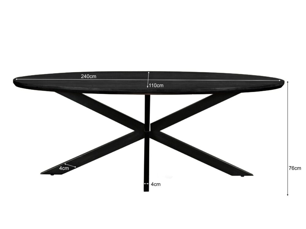 Jesper Oval Black 240 cm