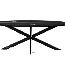 Jesper Oval Black 240 cm