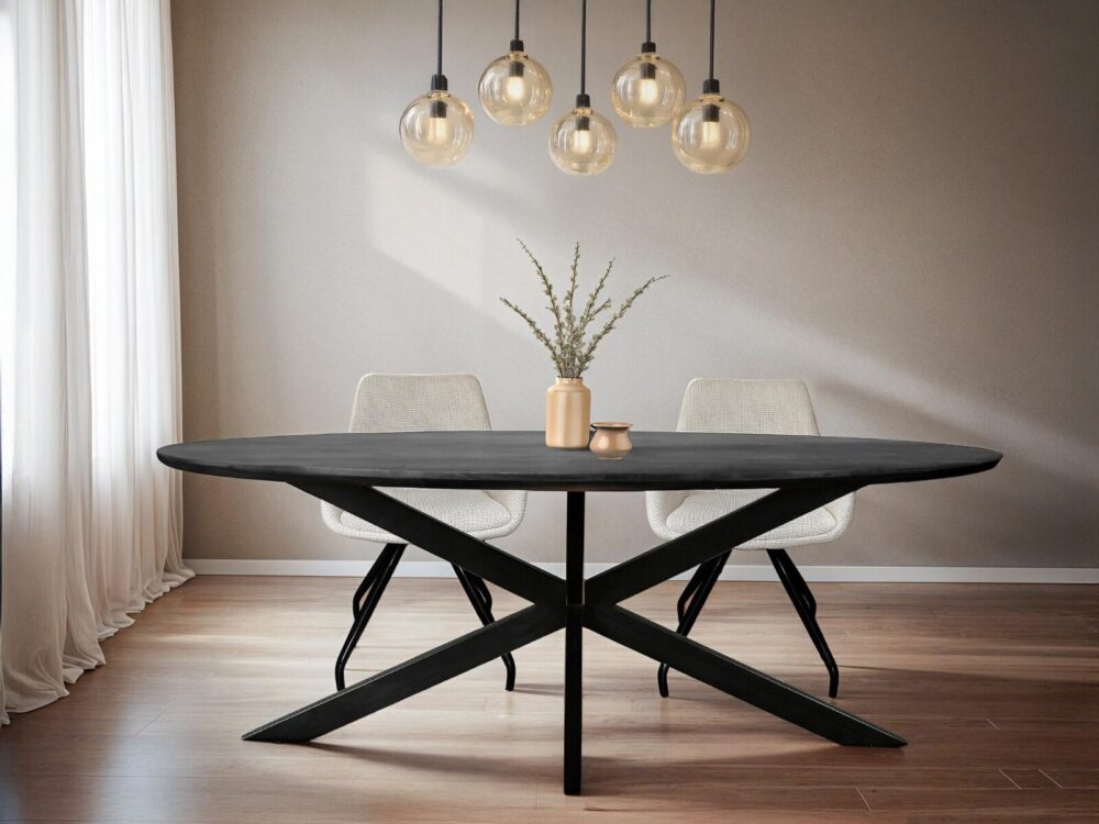 Jesper Oval Black 240 cm