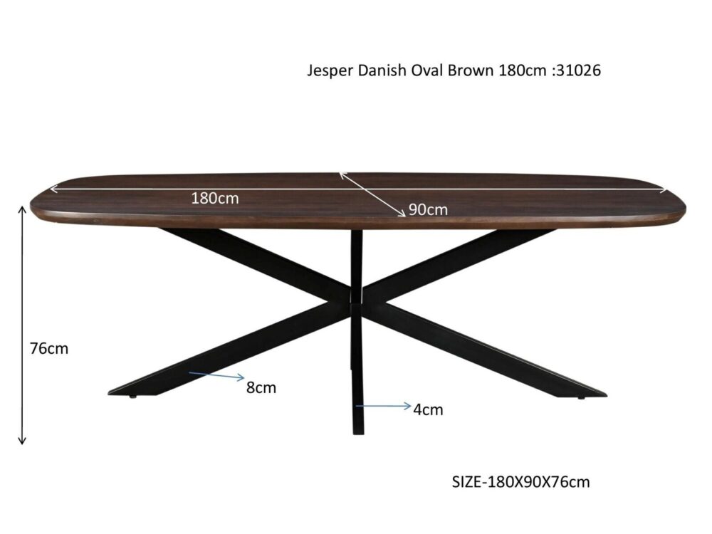 Jesper Danish Oval Brown 180 cm