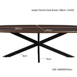 Jesper Danish Oval Brown 180 cm