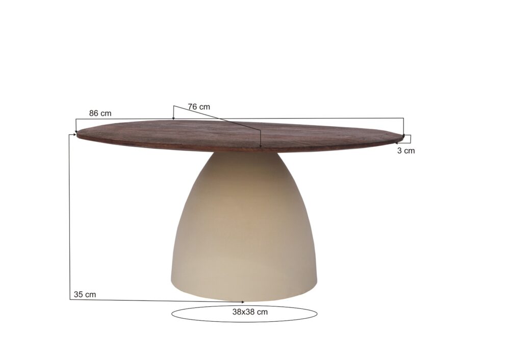 Salontafel Brix Marron 86 cm