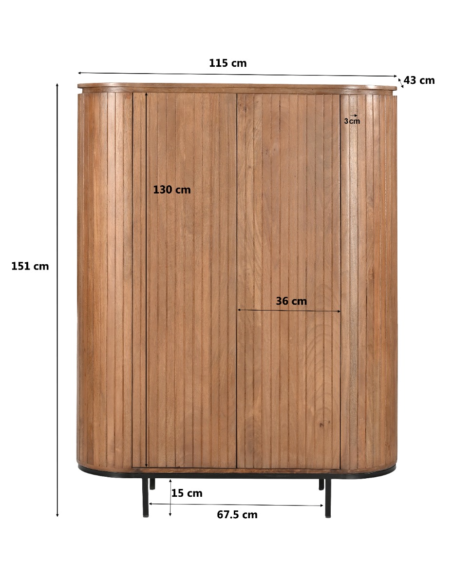 Wandkast Noor Naturel 150cm