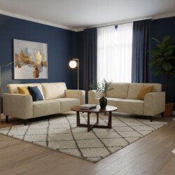 Banksel Ohio 2,5-2 zits stof wit