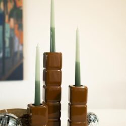 Candle holder Cube – mustard