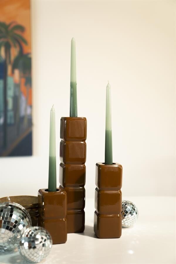 Candle holder Cube – mustard