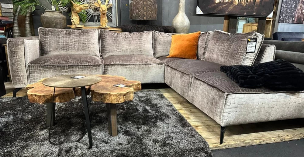 Hoekbank Robin croco motief