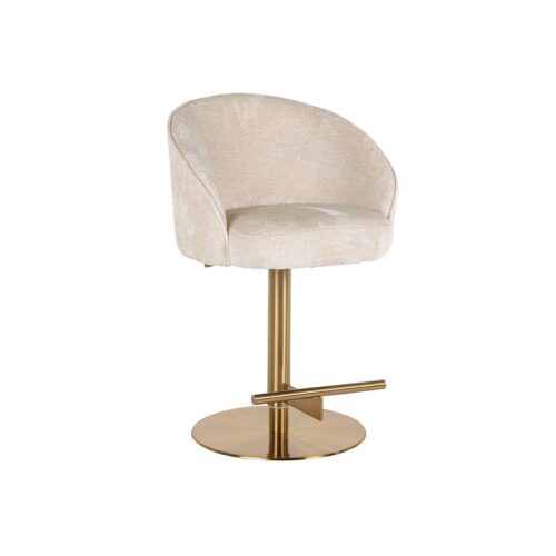 Silla de bar/mostrador Zabi giratoria chenilla blanca (Bergen 900 chenilla blanca)