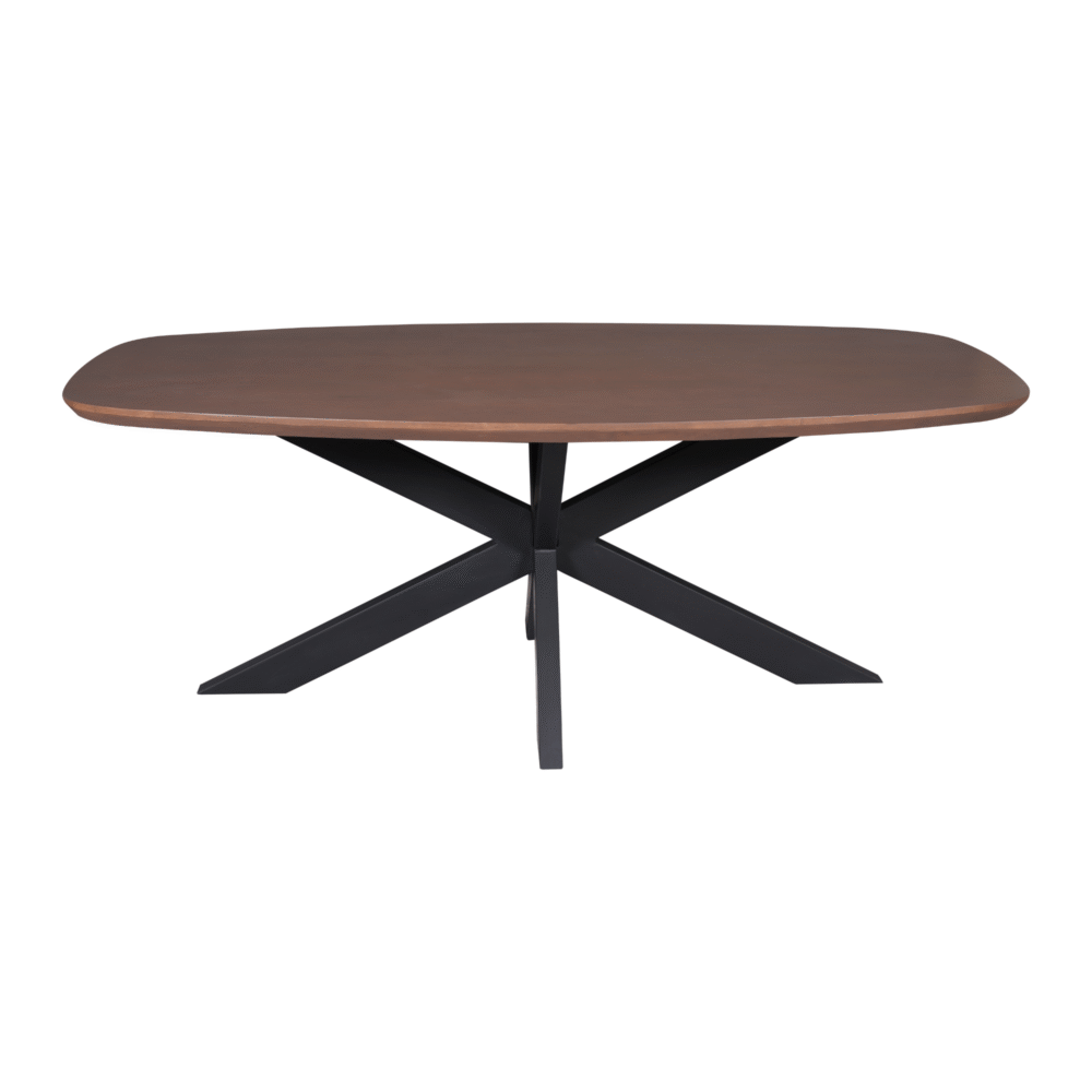 Eettafel Madison Walnut | 160 cm | Deens Ovaal | Poot Black