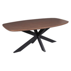 Eettafel Madison Walnut | 160 cm | Deens Ovaal | Poot Black