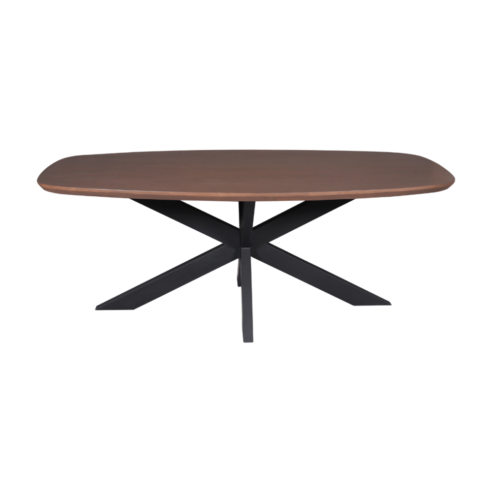 Eettafel Madison Walnut | 160 cm | Deens Ovaal | Poot Black