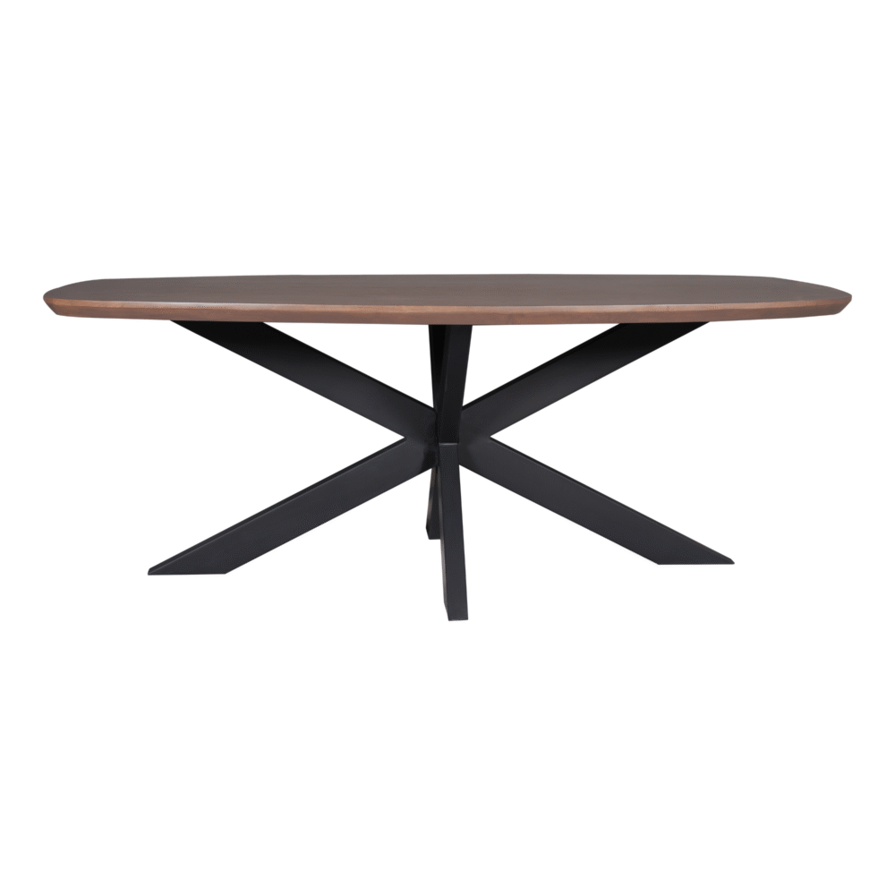 Eettafel Madison Walnut | 160 cm | Deens Ovaal | Poot Black