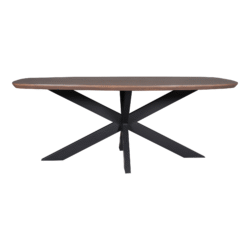 Eettafel Madison Walnut | 160 cm | Deens Ovaal | Poot Black