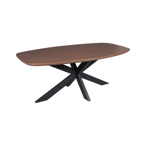 Eettafel Madison Walnut | 200 cm | Deens Ovaal | Poot Black