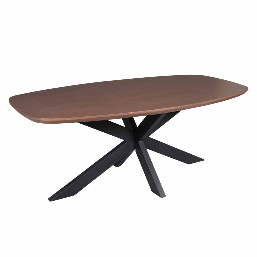 Eettafel Madison Walnut | 280 cm | Deens Ovaal | Poot Black