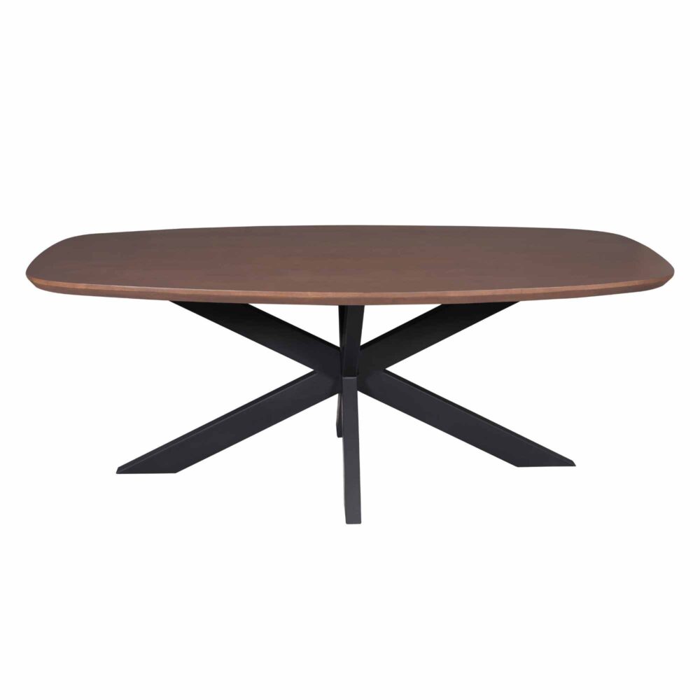 Eettafel Madison Walnut | 280 cm | Deens Ovaal | Poot Black