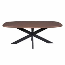 Eettafel Madison Walnut | 280 cm | Deens Ovaal | Poot Black