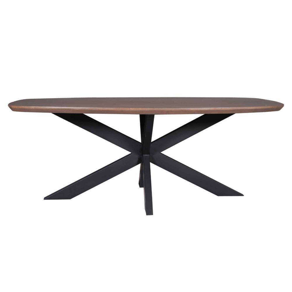 Eettafel Madison Walnut | 280 cm | Deens Ovaal | Poot Black
