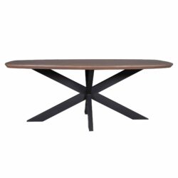 Eettafel Madison Walnut | 280 cm | Deens Ovaal | Poot Black