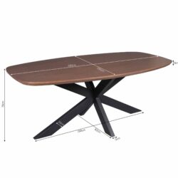 Eettafel Madison Walnut | 280 cm | Deens Ovaal | Poot Black