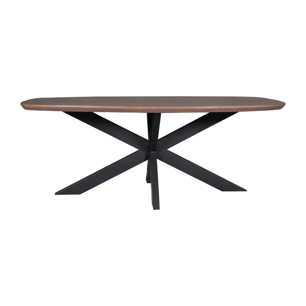 Eettafel Madison Walnut | 280 cm | Deens Ovaal | Poot Black