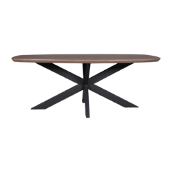 Eettafel Madison Walnut | 280 cm | Deens Ovaal | Poot Black