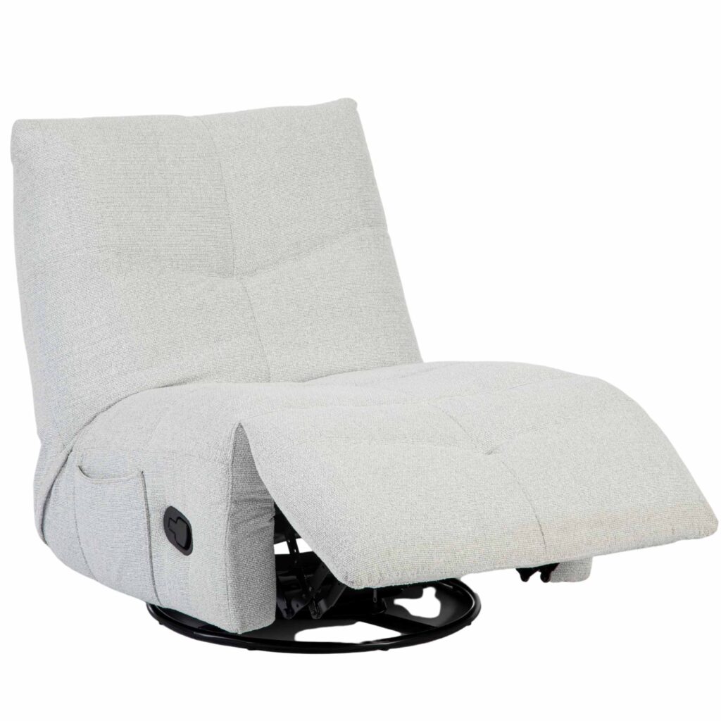 Relaxfauteuil Lazy starfurn in lichtgrijs manueel verstelbaar.