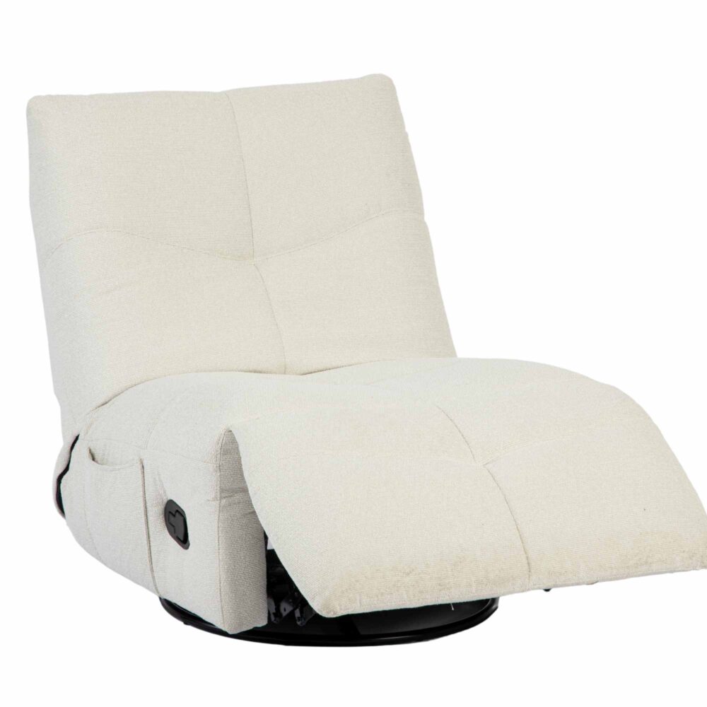 Relaxfauteuil Lazy in naturel kleur verstelbaar.