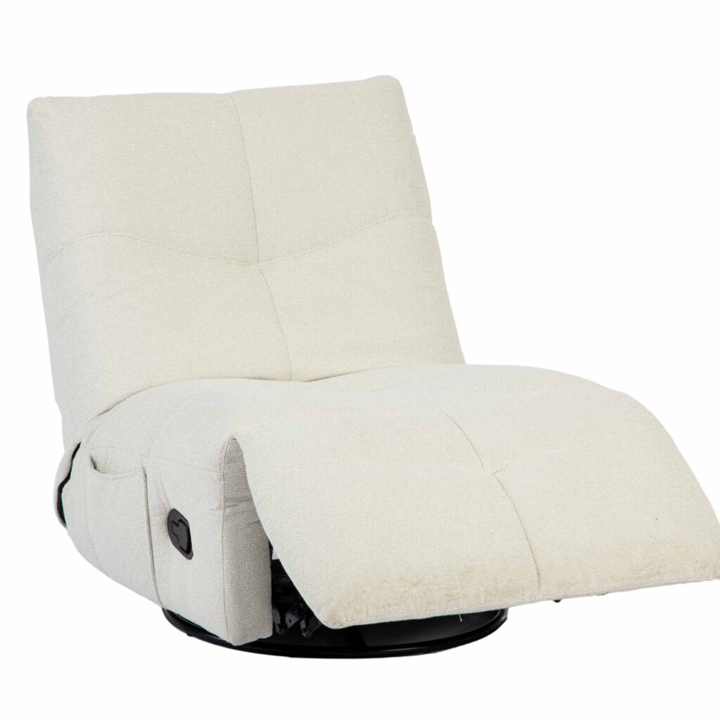 Relaxfauteuil Lazy in naturel kleur verstelbaar.