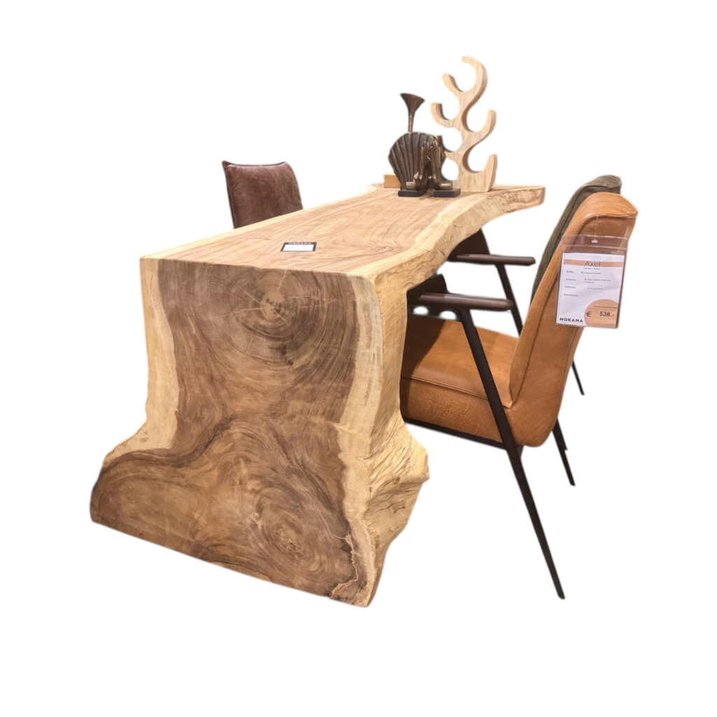 Boomstam eettafel waterval compact