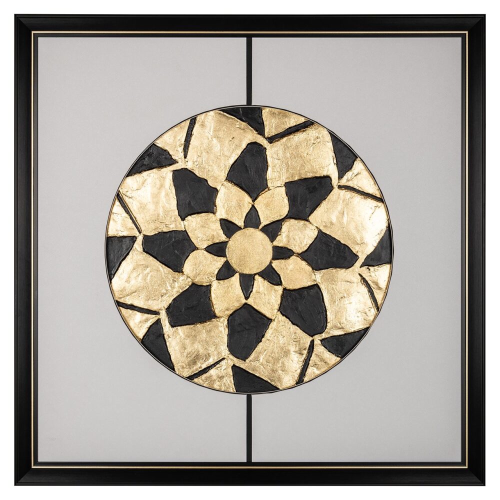 Wall art Sun (Black/gold)