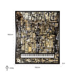 Wandkunst Piano Wibi (Schwarz/Gold)