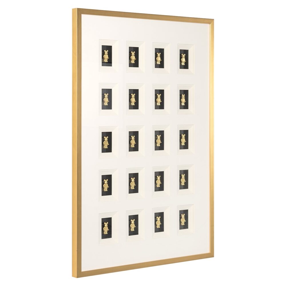 Wandkunst Bärenblock 3D (Schwarz/Gold)