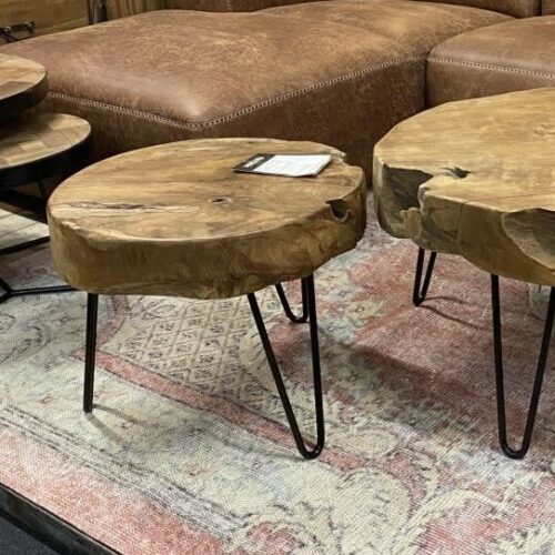 Salontafel massief teak rond natural life 50cm